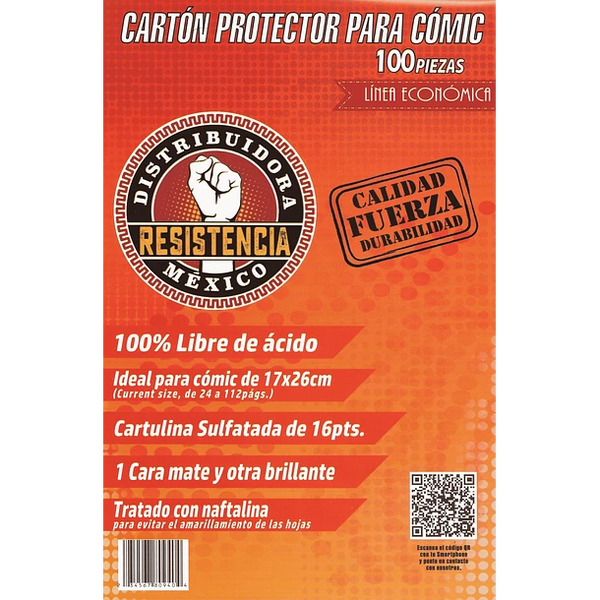 CARTÓN PROTECTOR PARA CÓMIC ECONÓMICO 25 PZAS