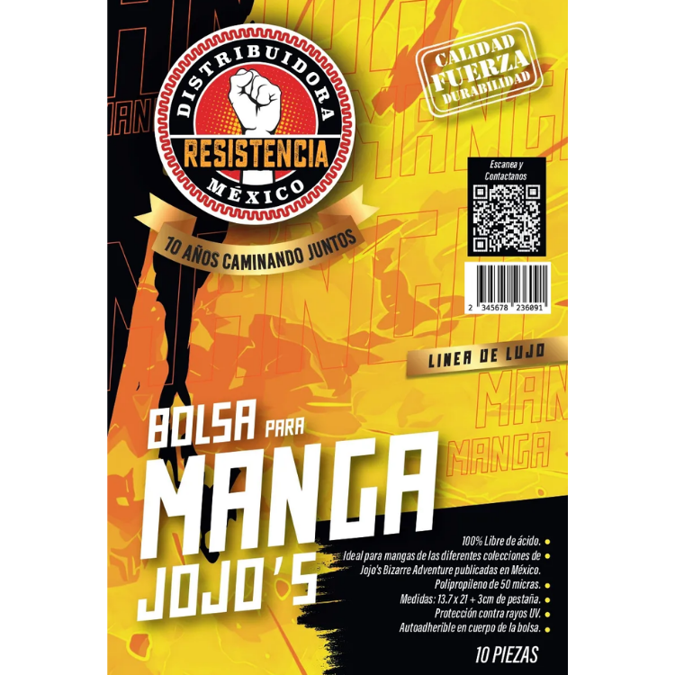 BOLSA MANGA JOJOS  (10 PIEZAS) (