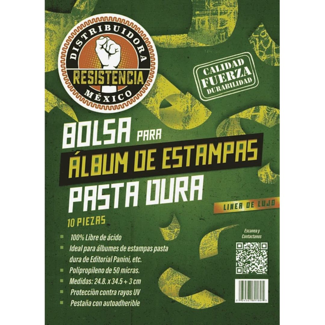 BOLSA ÁLBUM ESTAMPAS PASTA DURA 10 PZAS.